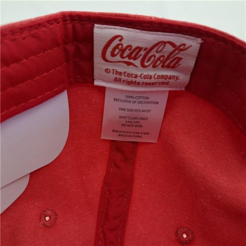 Coca Cola Rope Hat Snapback Adjustable Mens Distressed Red Cotton Retro Cap Rare - Picture 6 of 6